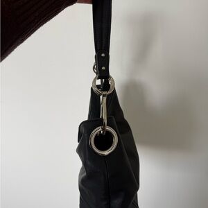 “Cool Girl” Black Leather Hobo Slouch Shoulder Bag